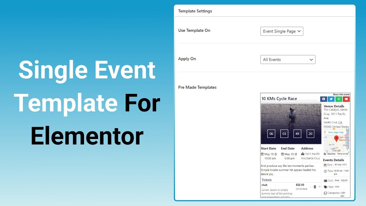 Elementor based templates || Event Single Page Builder Pro For The Events Calendar