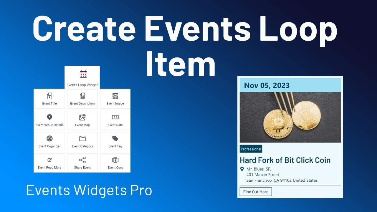 Create Loop item  || Events Widgets Pro for Elementor & The Event Calendar