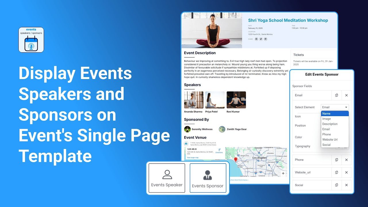 Display Event Speakers & Sponsors with Single Page Builder
