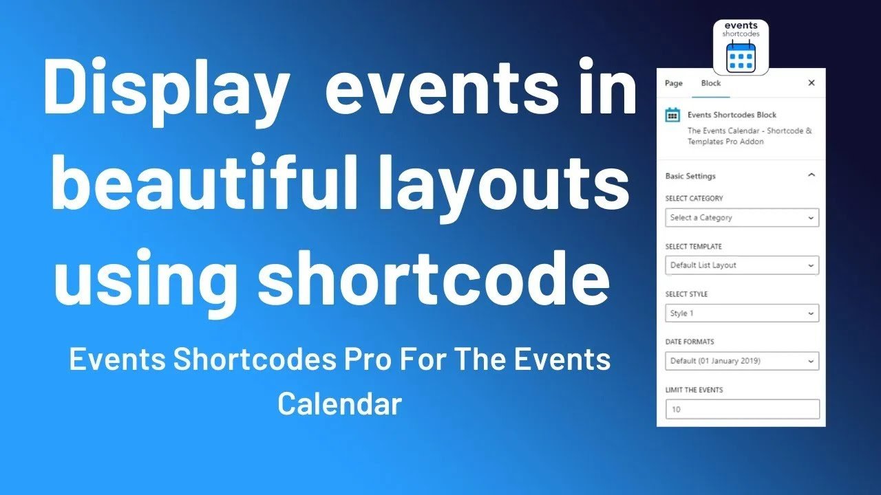 Introduction || Events Shortcodes Pro For The Events Calendar