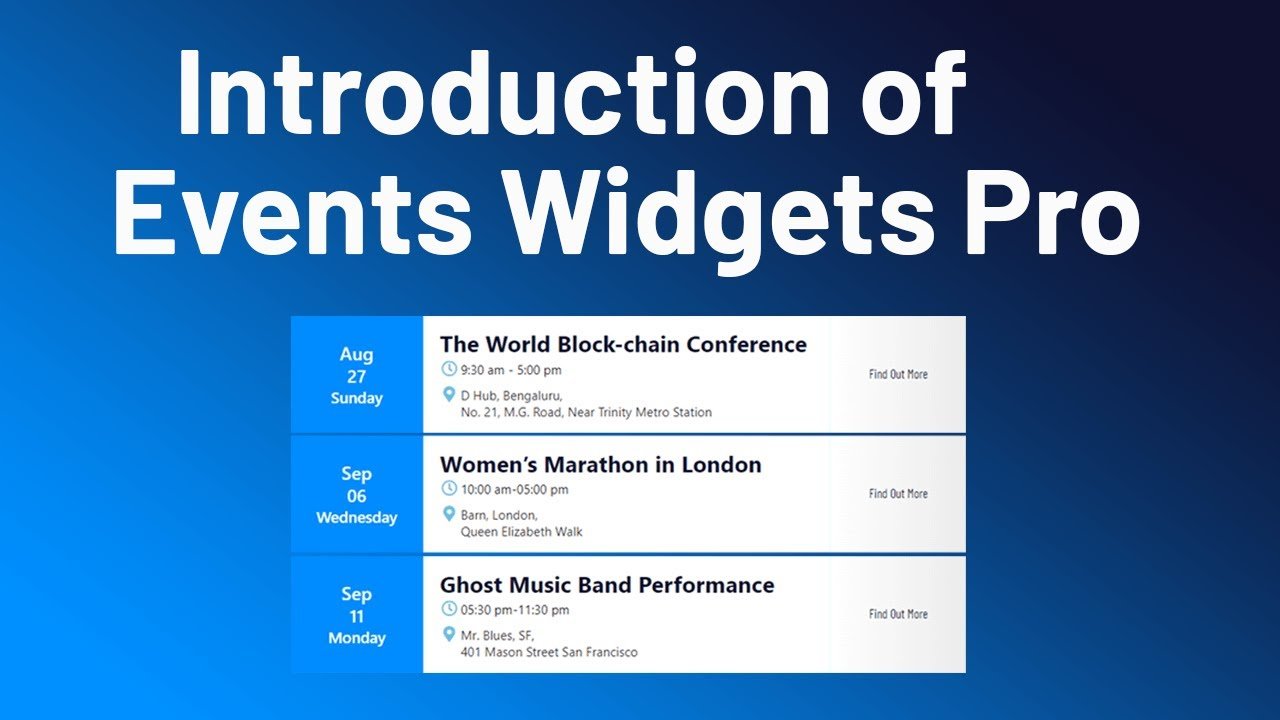 Introduction  || Events Widgets Pro for Elementor & The Event Calendar