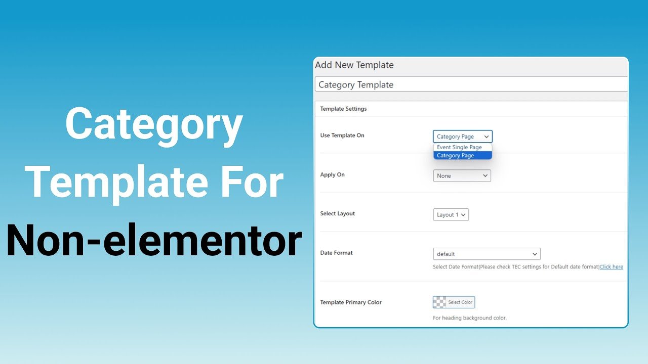 Non-elementor based category templates || Event Single Page Builder Pro For The Events Calendar
