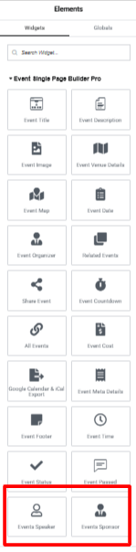 event speaker and sponsor widget
