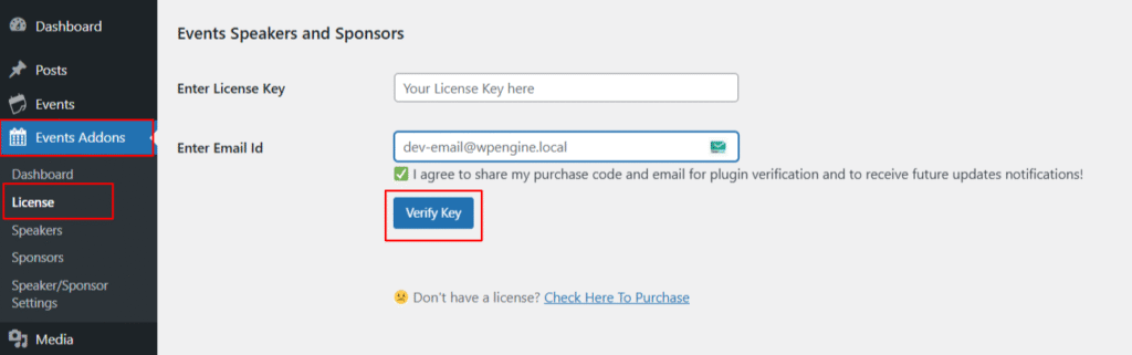 events speakers and sponsors license
