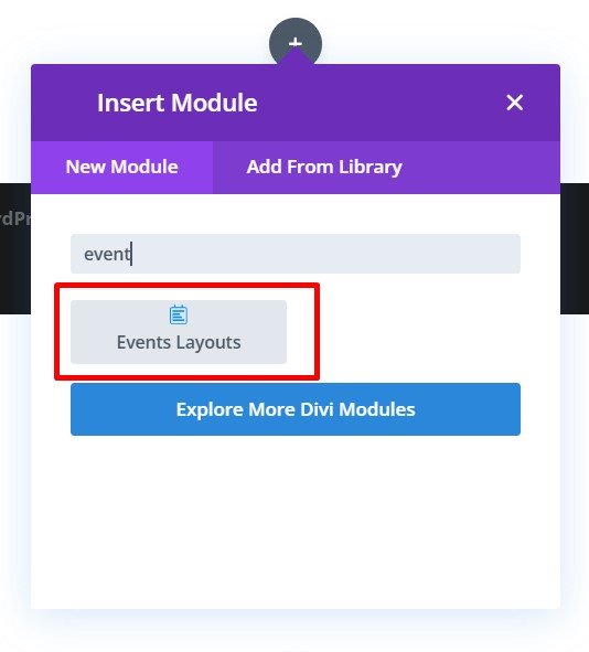 search events layouts